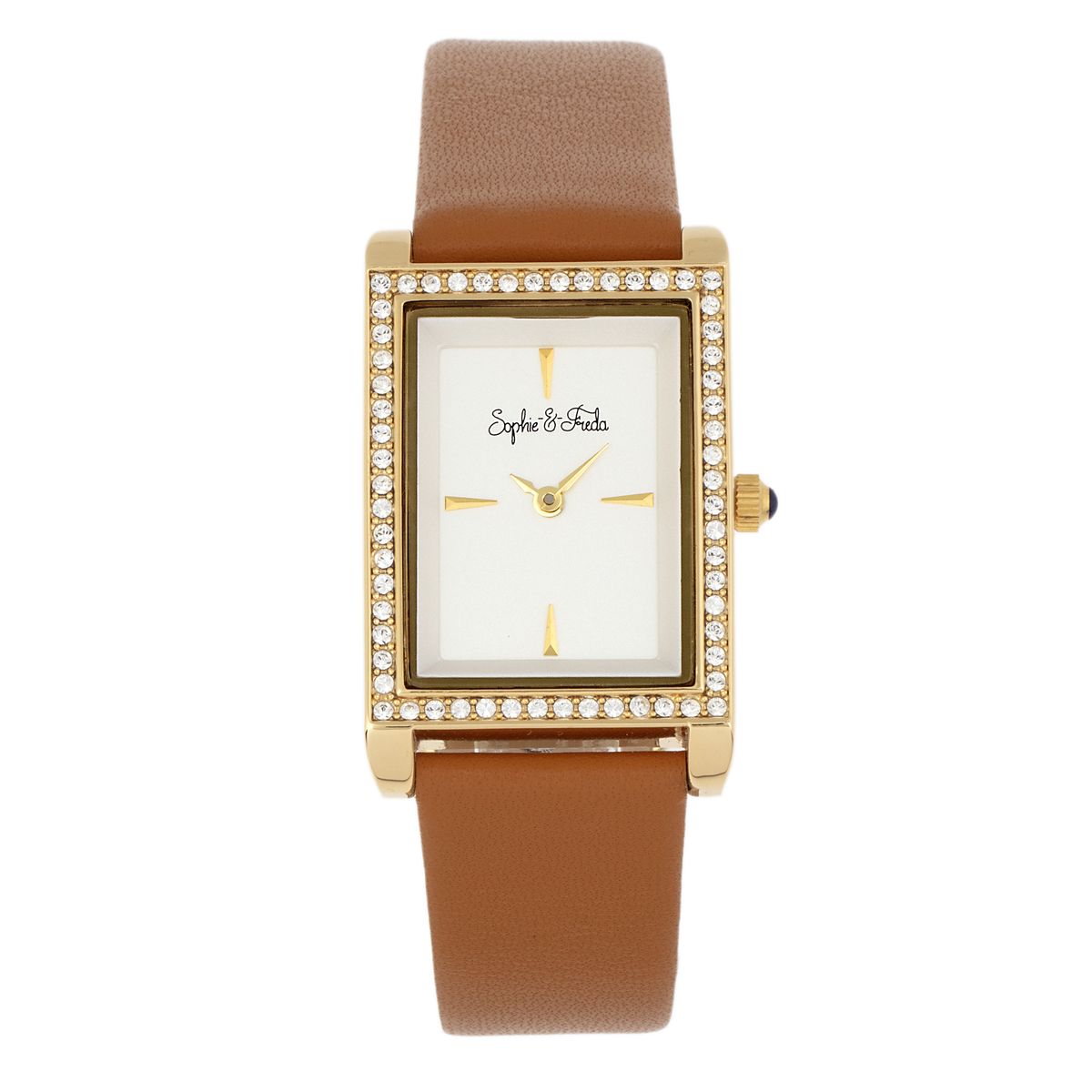 Klassische rechteckige Uhr mit Swarovski-Kristallen