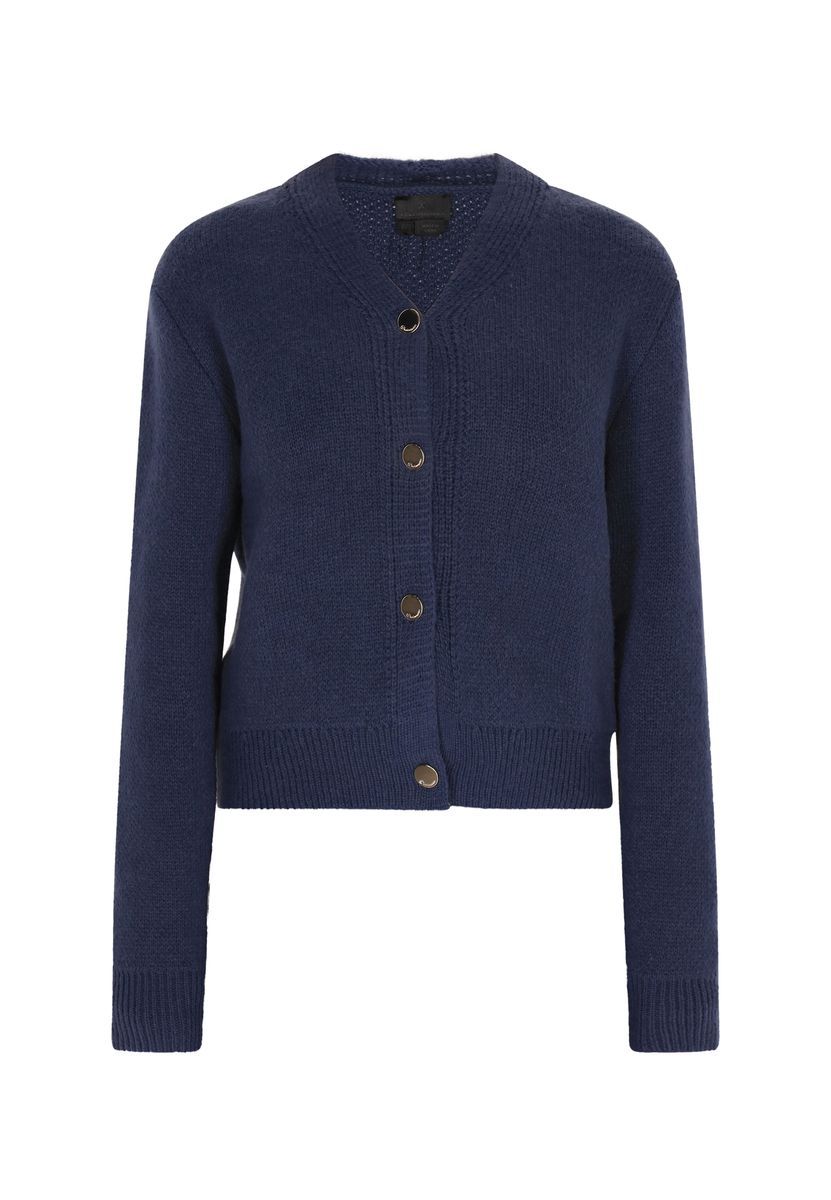 Strukturierter Cropped-Cardigan mit V-Ausschnitt