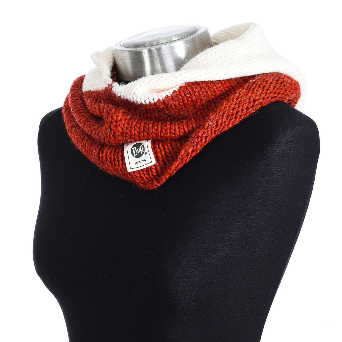 Grob gestrickter Kapuzenschal mit Kragen