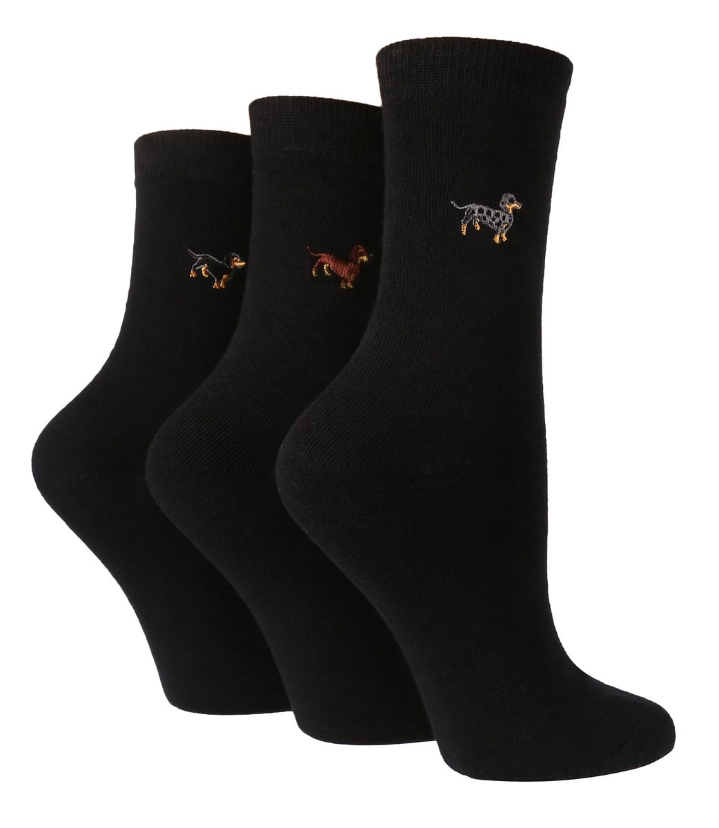 Bestickte Dackel-Motivsocken