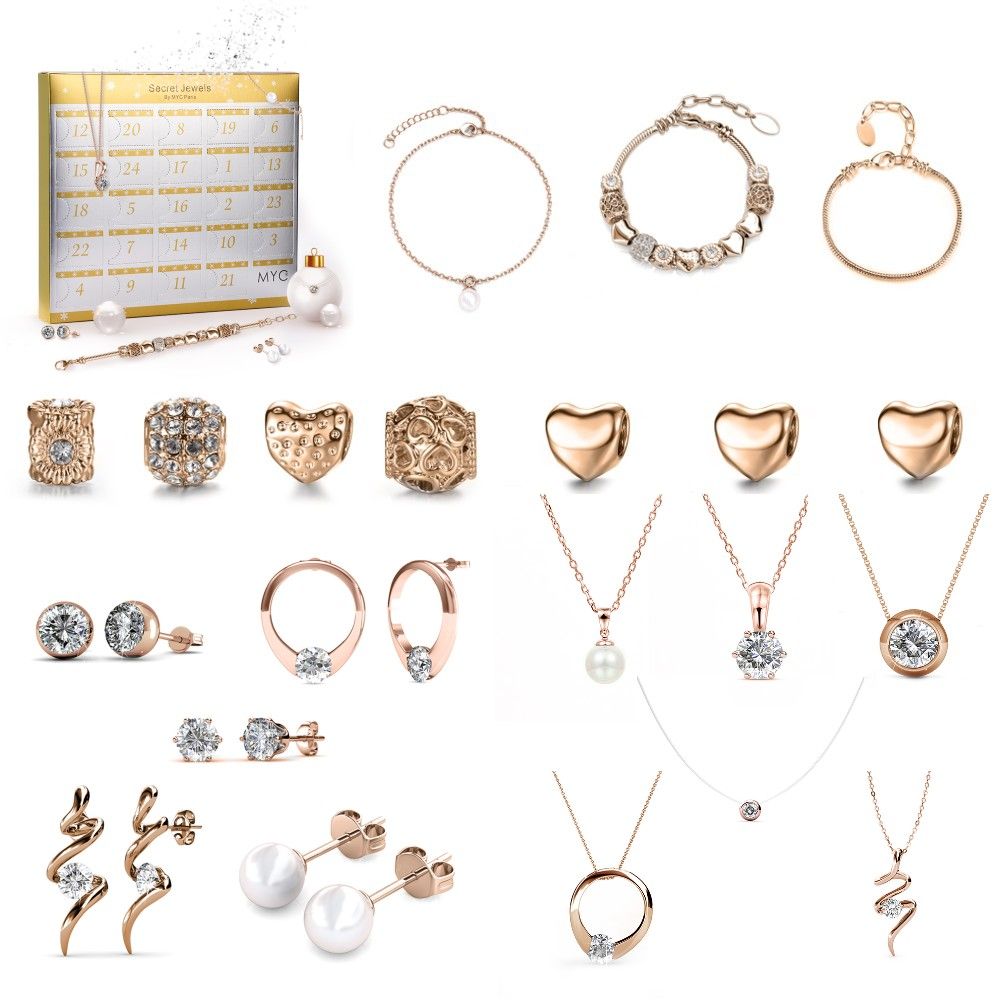 Schmuck Adventskalender in Roségold
