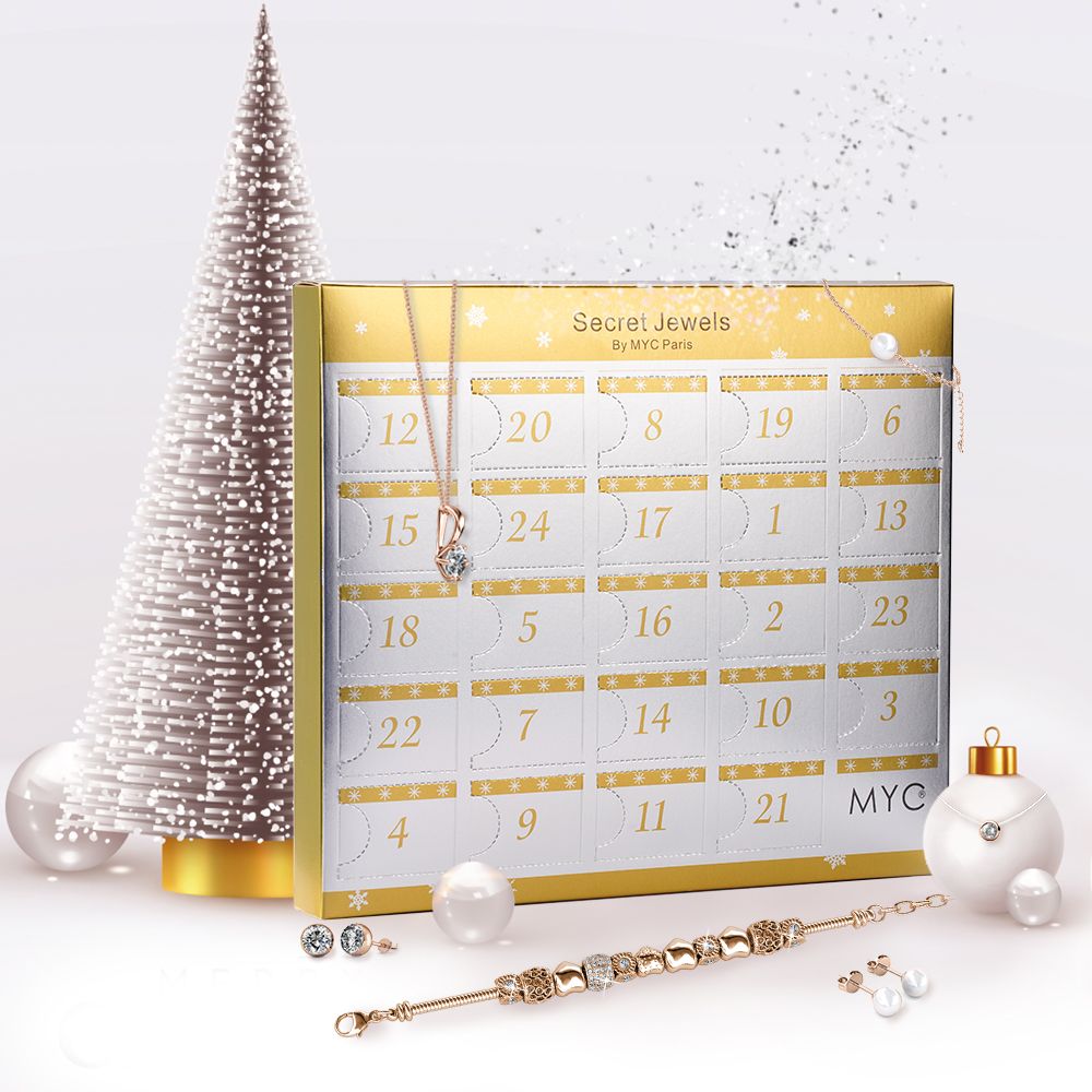 Schmuck Adventskalender in Roségold