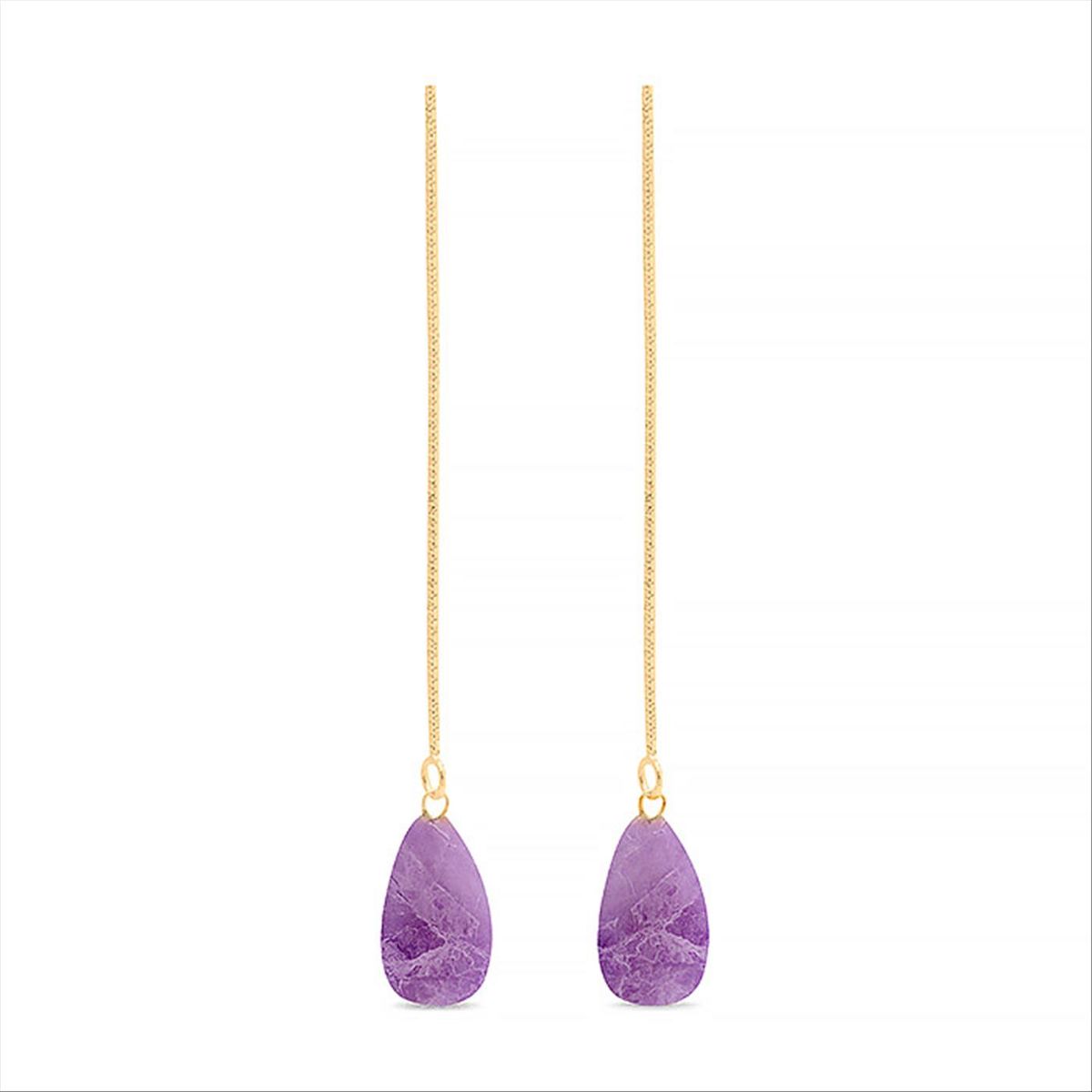 Elegante Amethyst-Hängeohrringe in Tropfenform