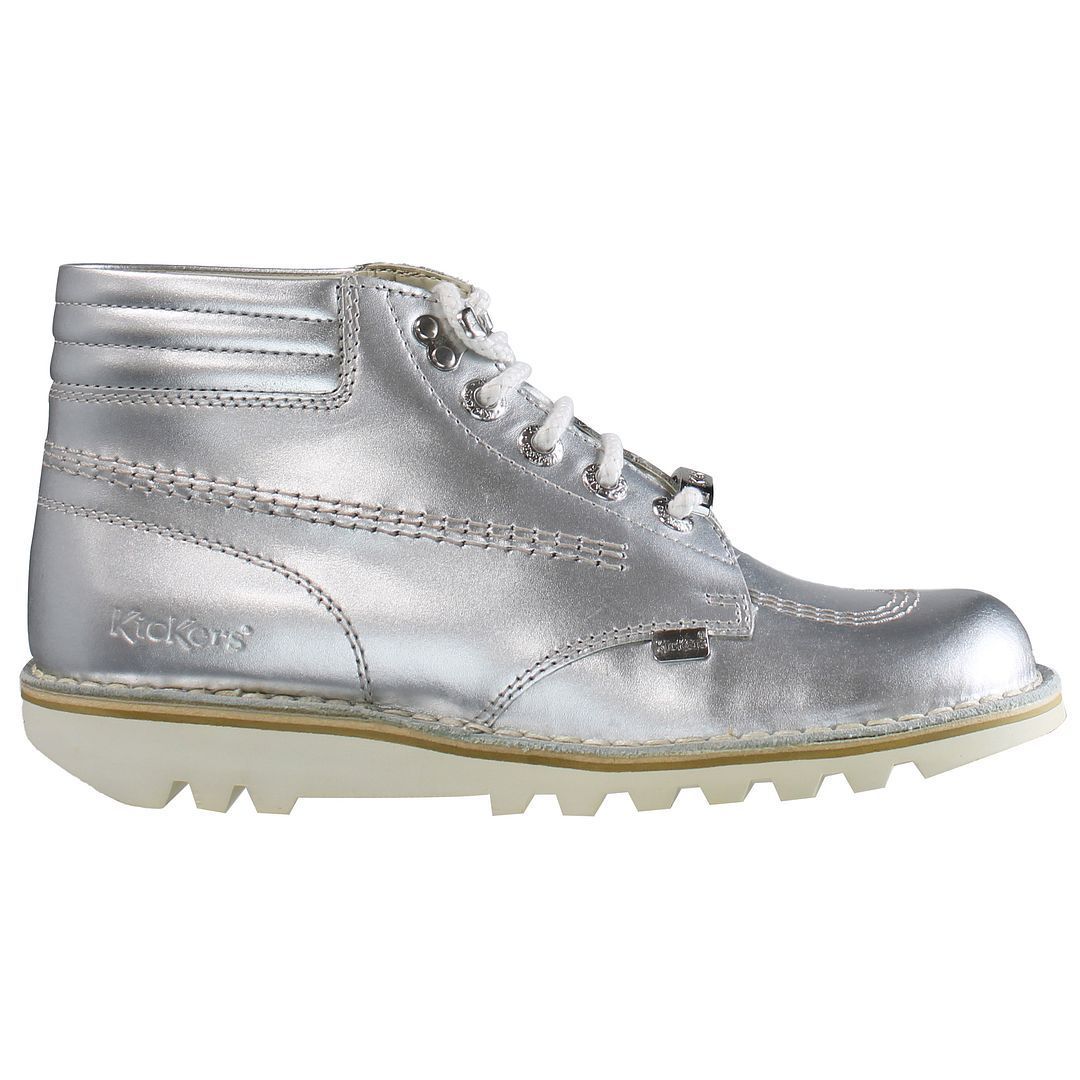 Metallic-Schnürstiefeletten mit Profilsohle