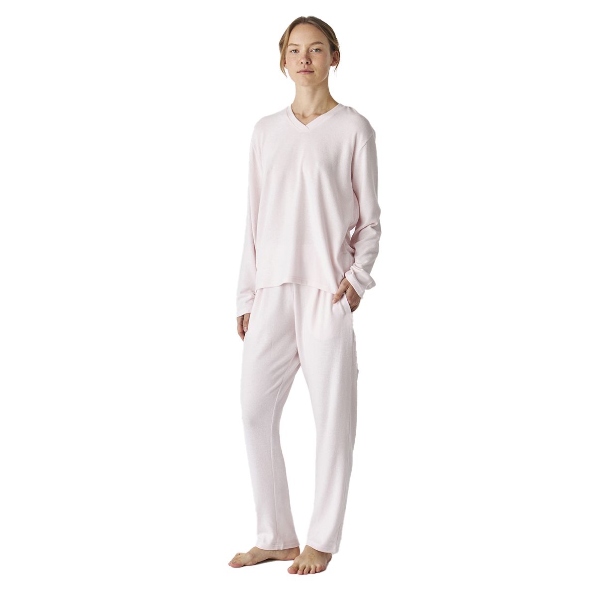 Weicher Strick-Pyjama mit V-Ausschnitt