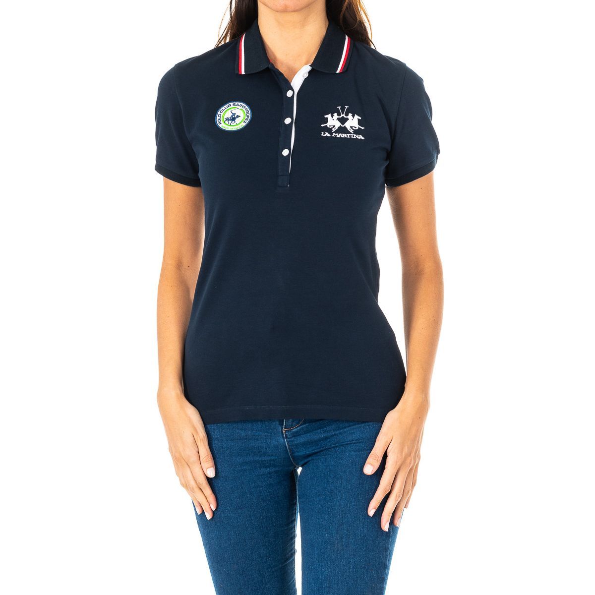 Kurzärmeliges Poloshirt mit Logostickerei