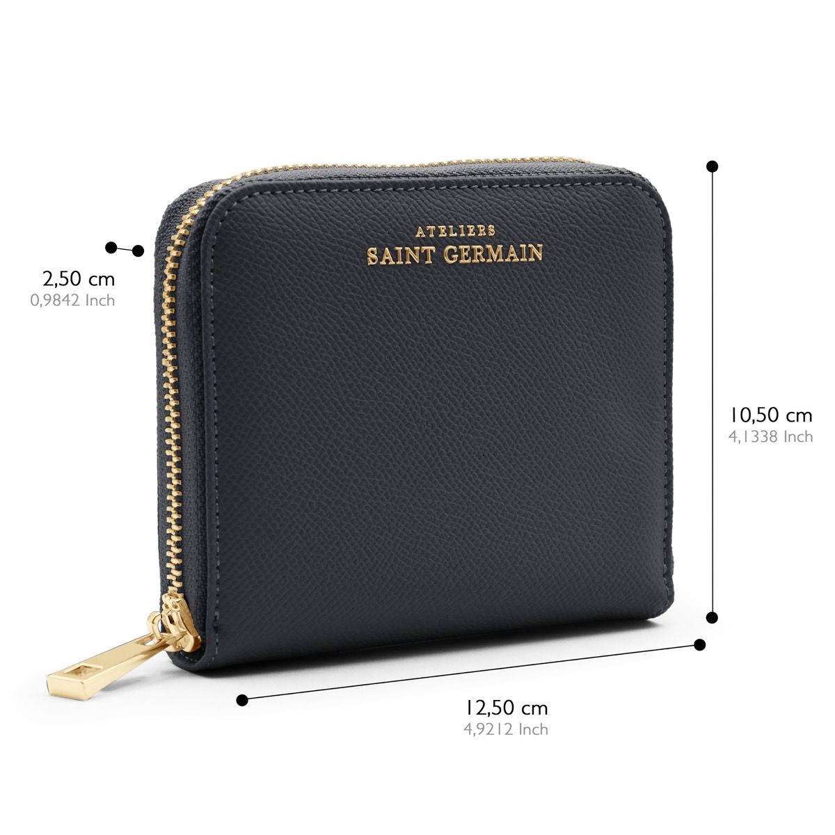 Minimalistischer Leder-Geldbeutel mit Reißverschluss