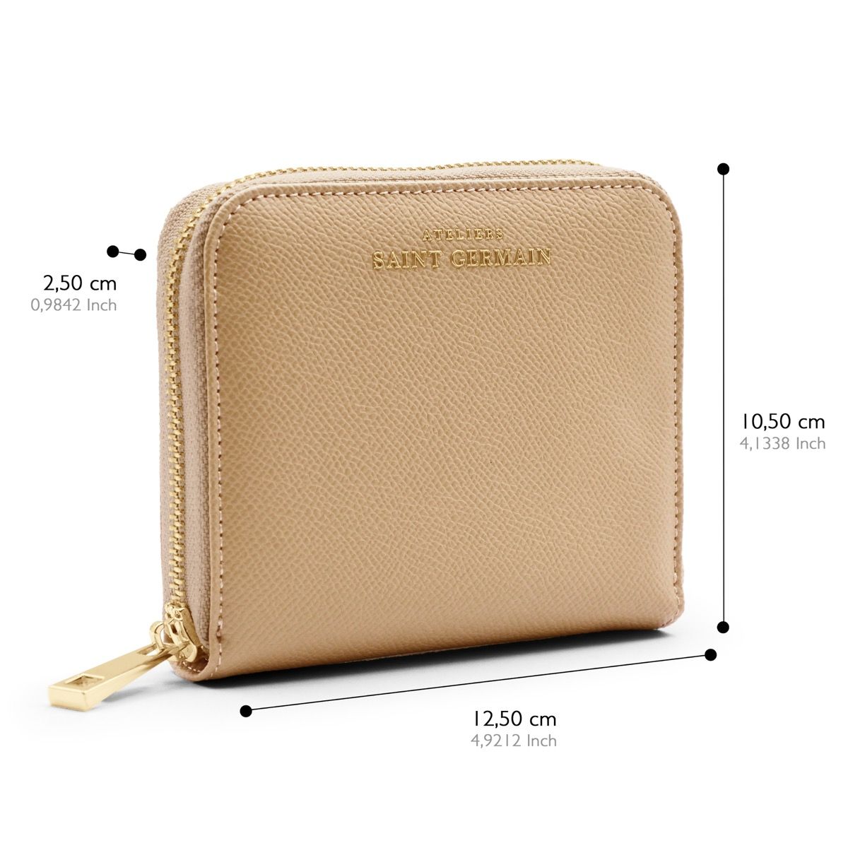 Minimalistischer Leder-Geldbeutel mit Reißverschluss