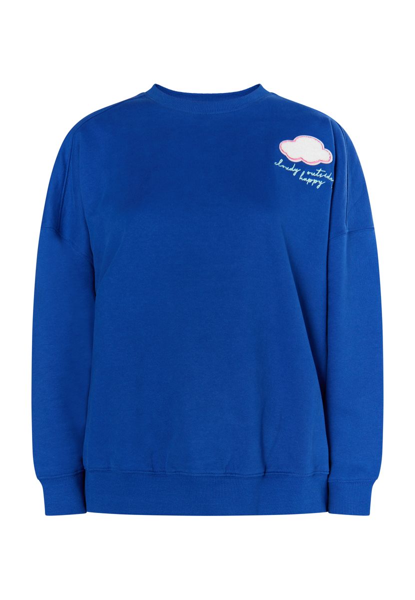 Sweatshirt mit Wolken-Grafikstickerei