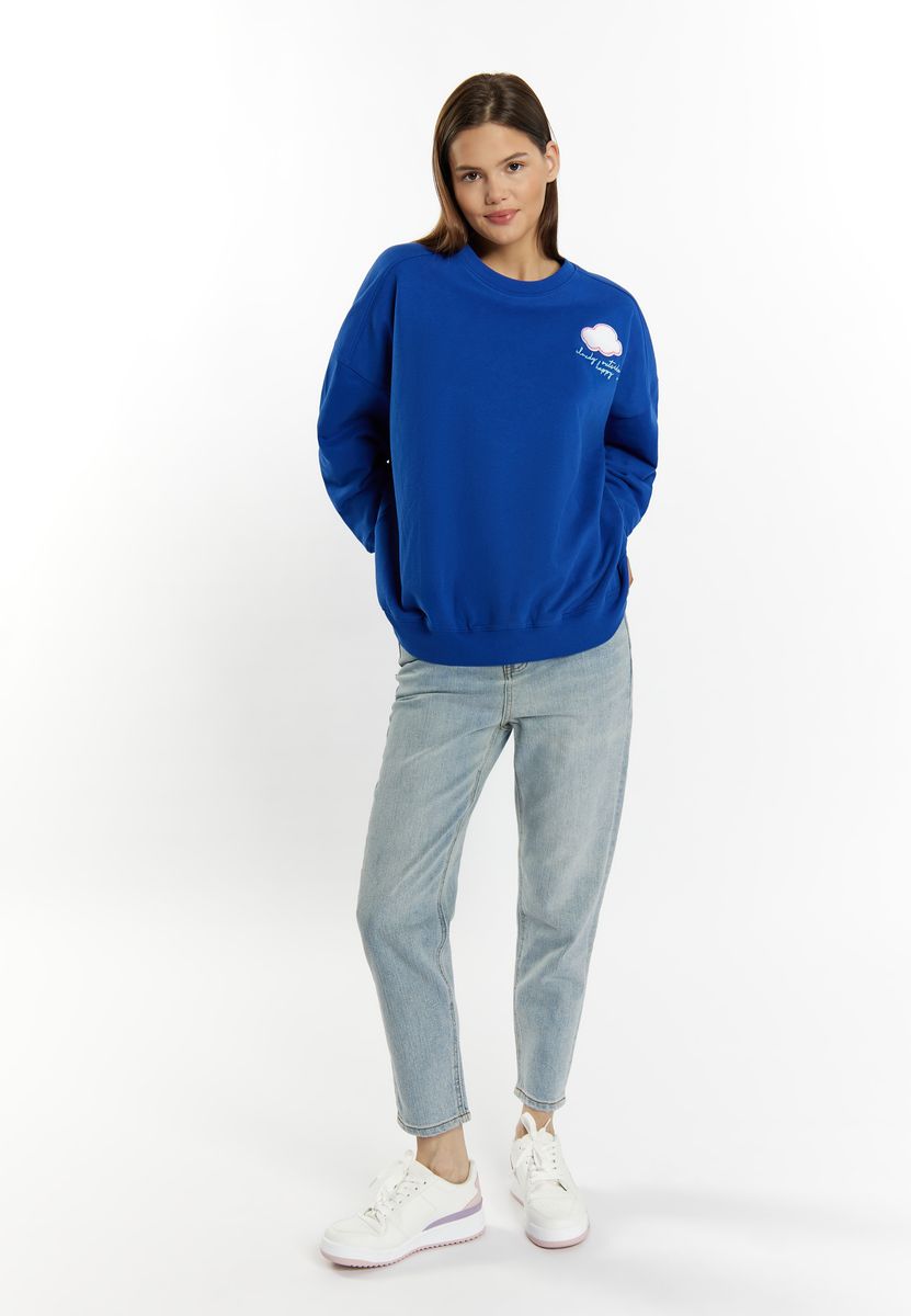 Sweatshirt mit Wolken-Grafikstickerei