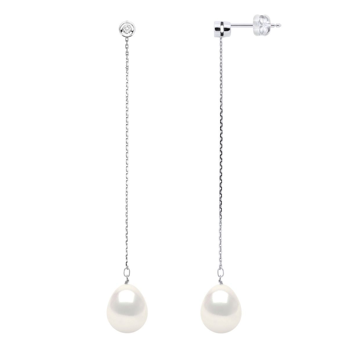 Elegante Perlen- und Diamantohrringe