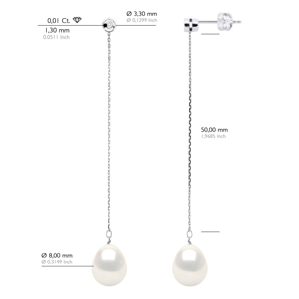 Elegante Perlen- und Diamantohrringe