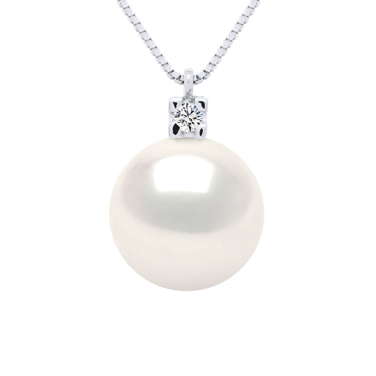 Elegante Süßwasserperlen-Halskette mit Diamant