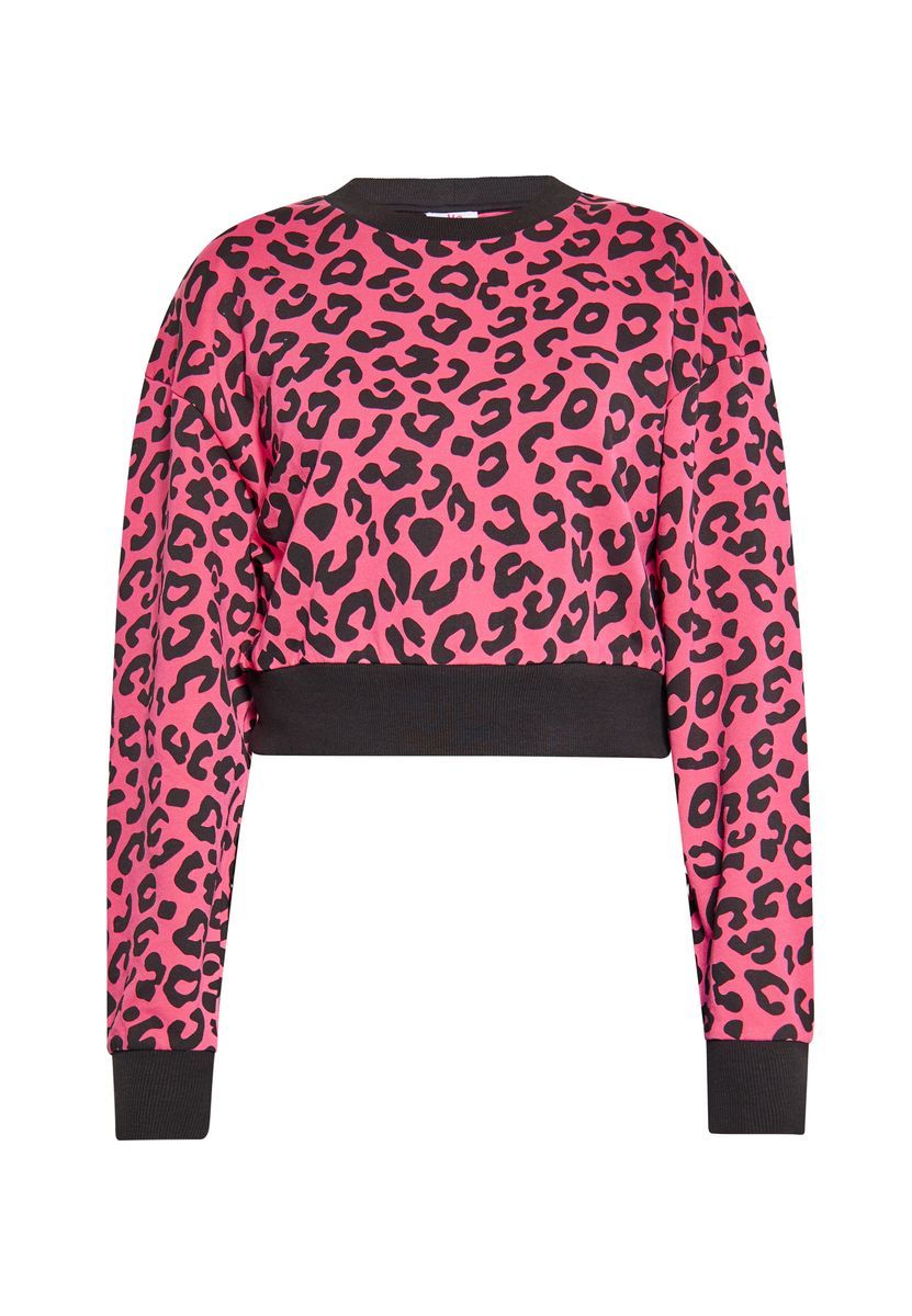 Kurzes Sweatshirt mit Leopardenmuster