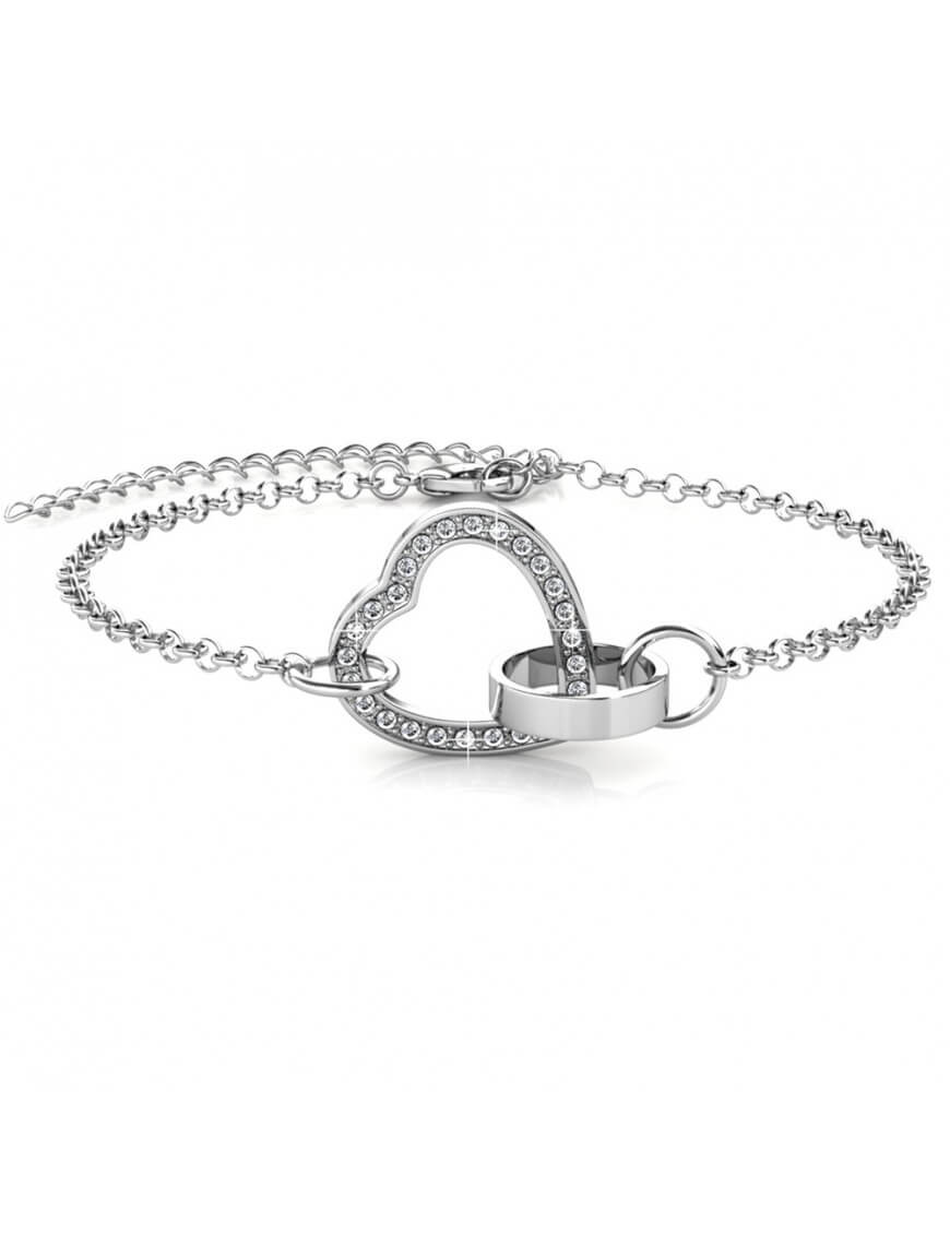 Elegantes Kristallarmband mit verschlungenem Herz
