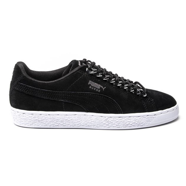 Wildleder-Sneaker mit Kettendetail