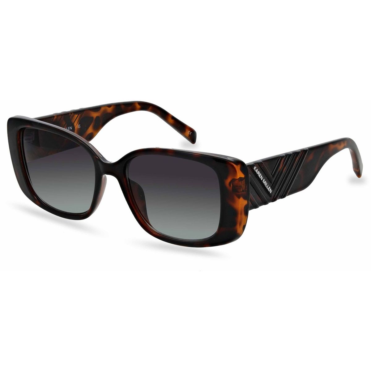 Moderne rechteckige Sonnenbrille in Schildpatt-Optik