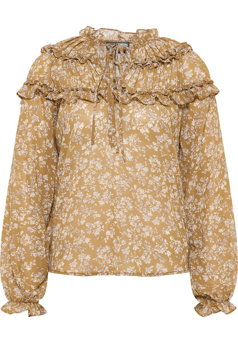 Romantische Rüschenbluse mit Blumenmuster
