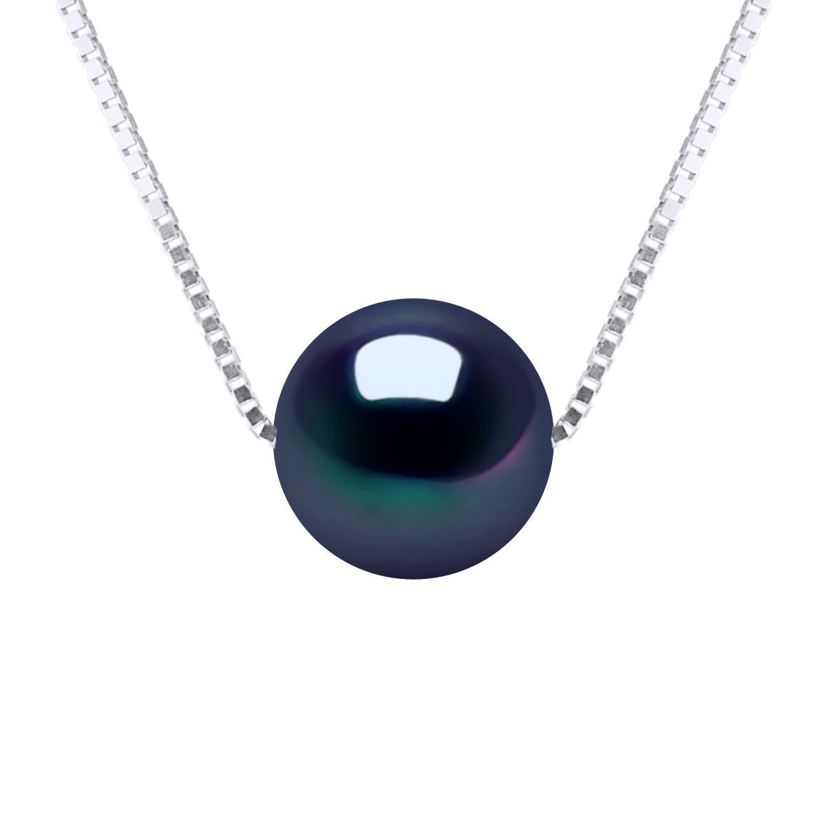 Elegante Halskette mit schwarzer Süßwasserperle