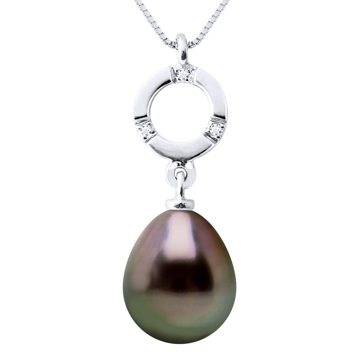 Tahitiperle und Diamant Anhänger