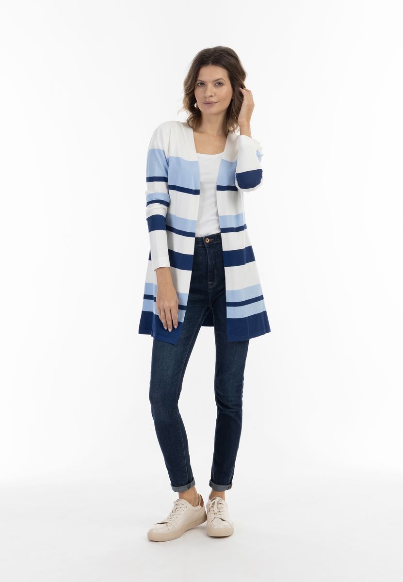Maritimer Feinstrick-Cardigan mit Streifen