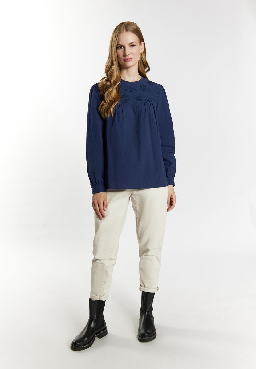 Romantische Bluse mit Blumenstickerei
