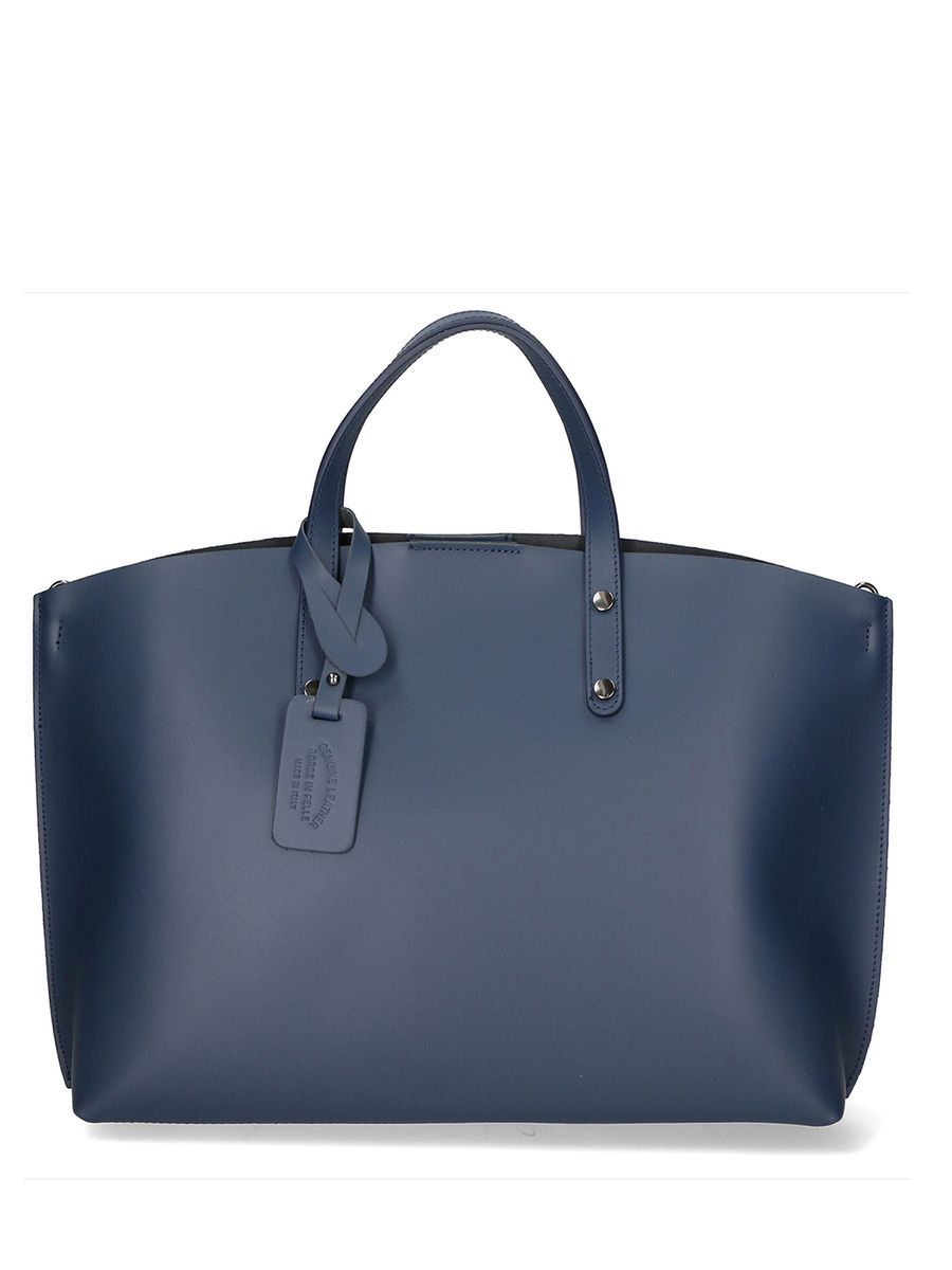Strukturierter Shopper aus Glattleder