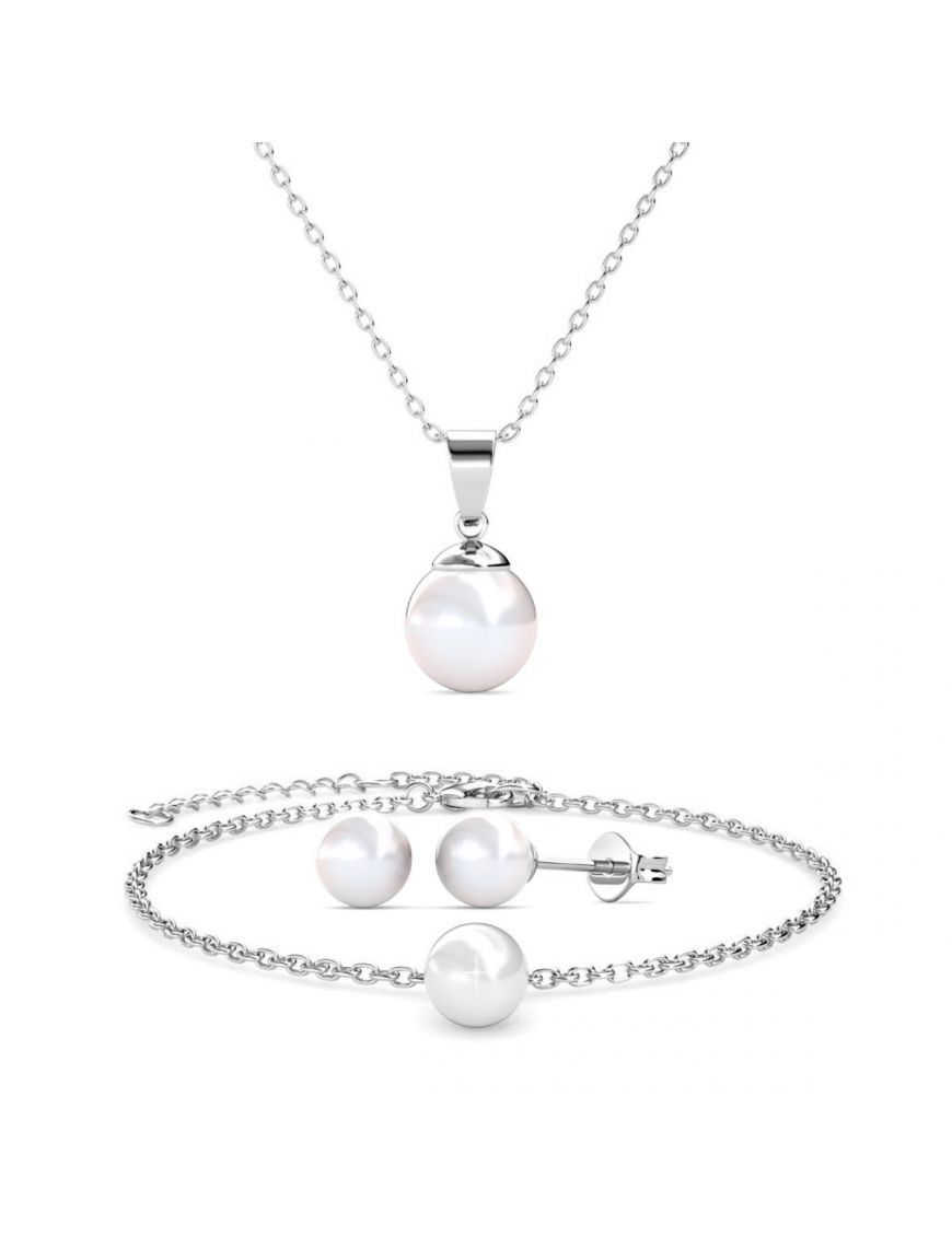 Elegantes Perlen-Schmuck-Trio Set