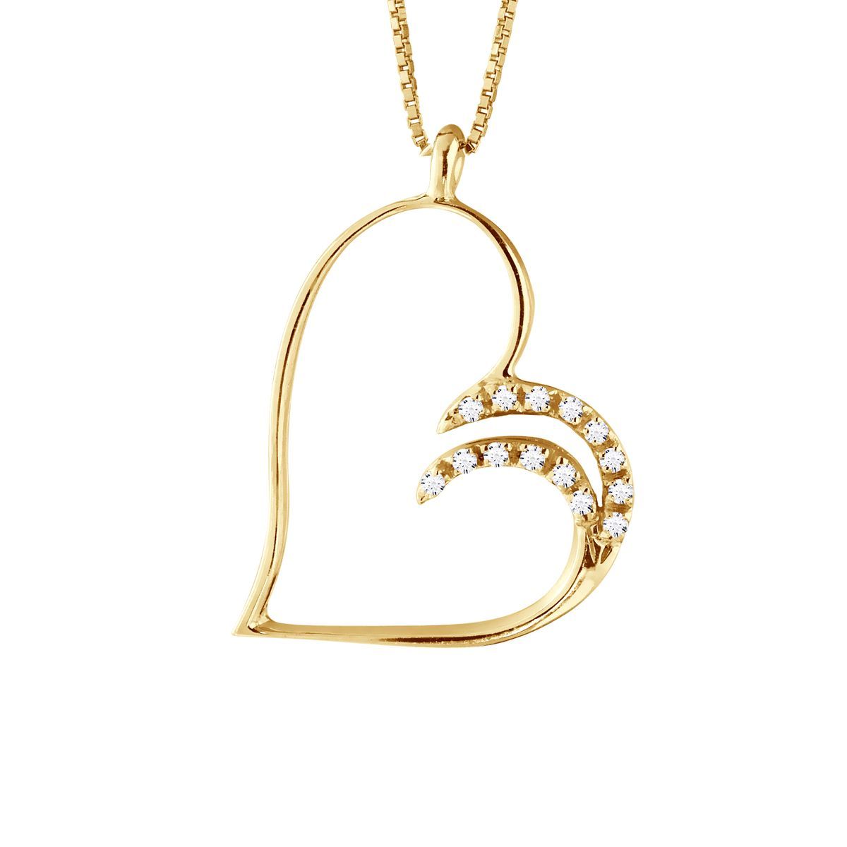 Halskette mit Diamant-Herzanhänger