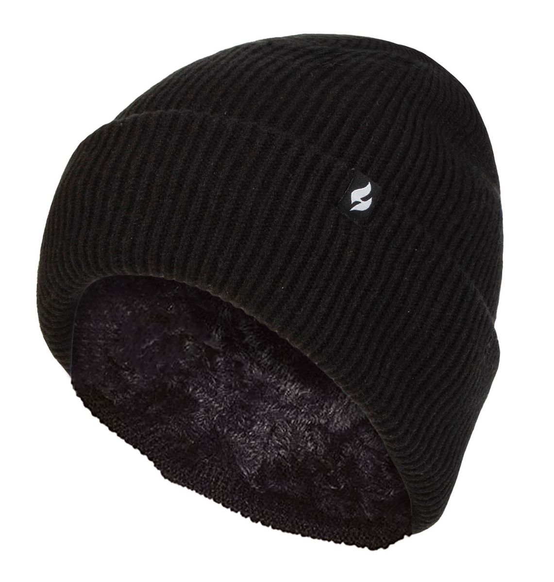 Fleecegefütterte gerippte Beanie-Mütze