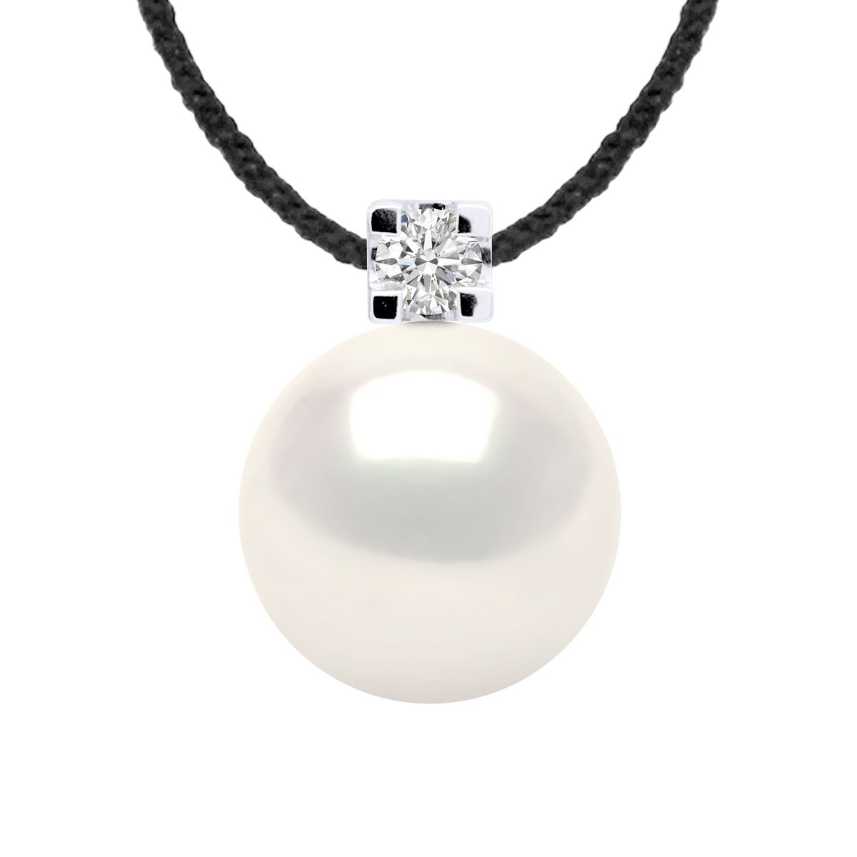 Süßwasserperle und Diamant Anhänger