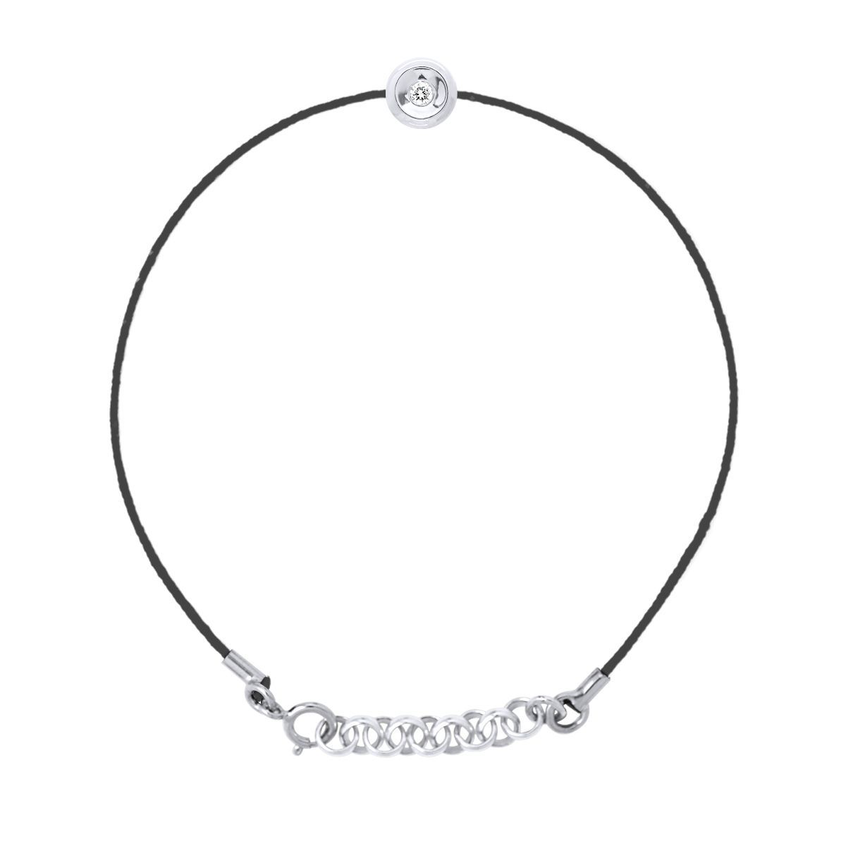 Minimalistisches Nylon-Kordelarmband mit Diamant
