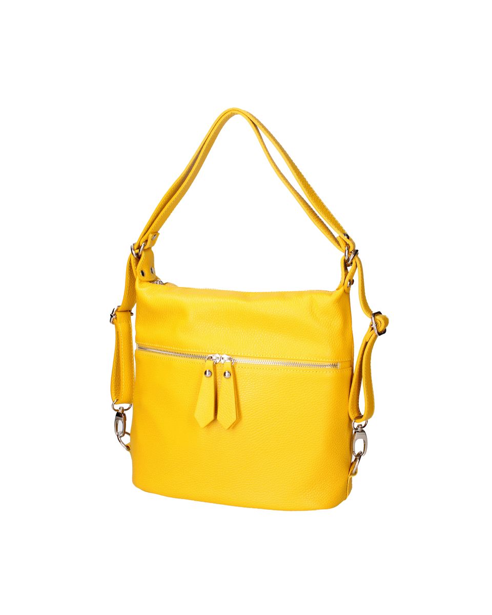 Wandelbare Schultertasche aus genarbtem Leder
