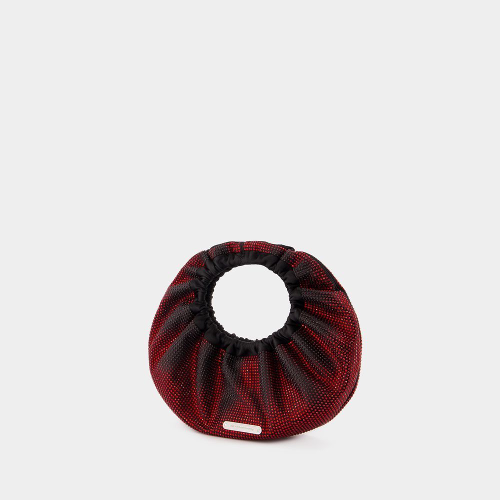 Mini-Crescent-Tasche mit Kristallbesatz