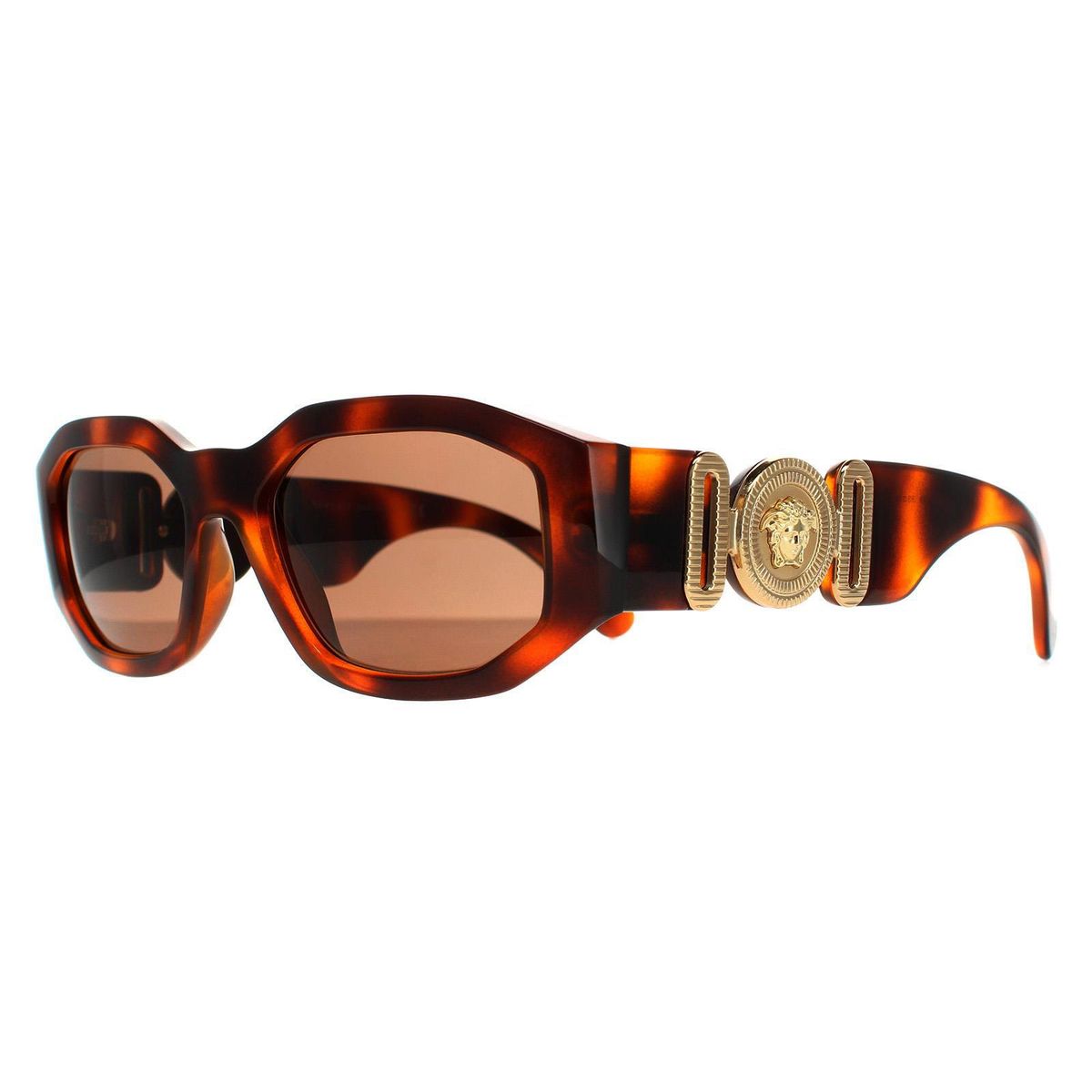 Massive Rechteckige Sonnenbrille mit Medusa-Logo