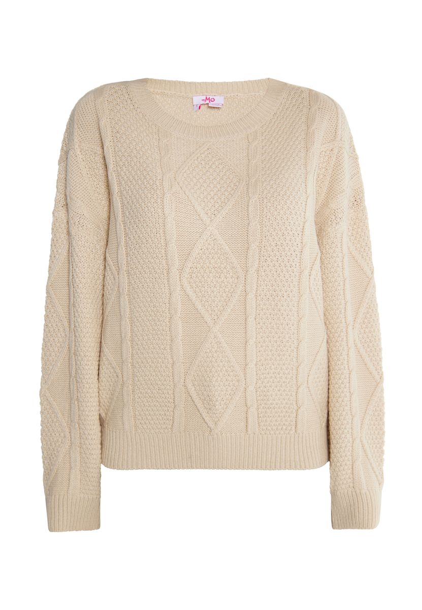 Strickpullover mit gemischtem Strickmuster