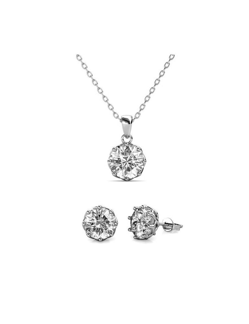 Zeitloses Schmuckset mit runden Kristallen