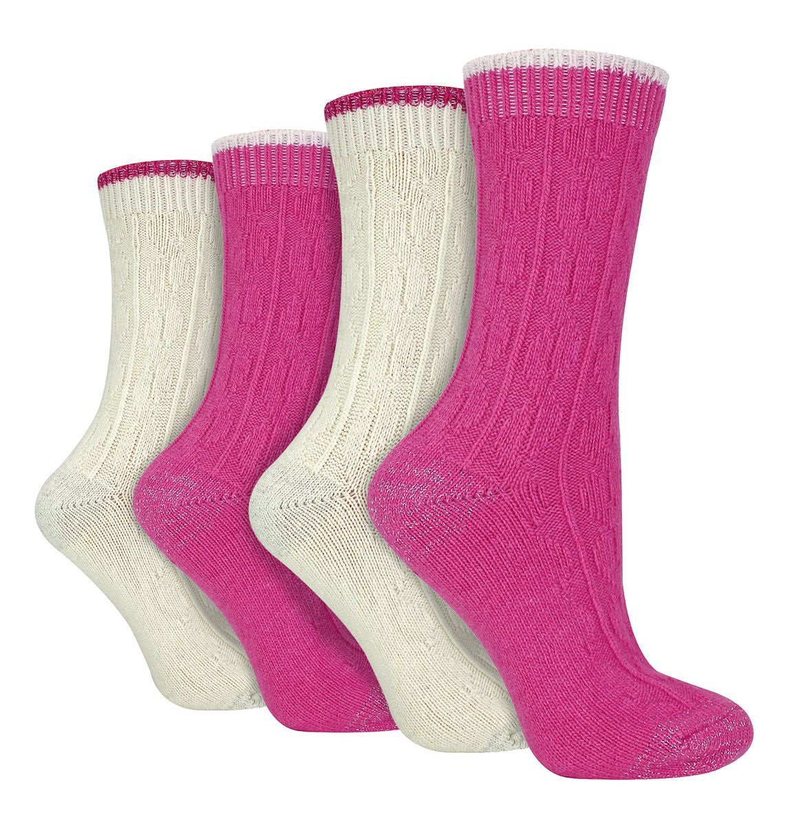 Zopfstrick-Socken mit Kaschmir-Anteil