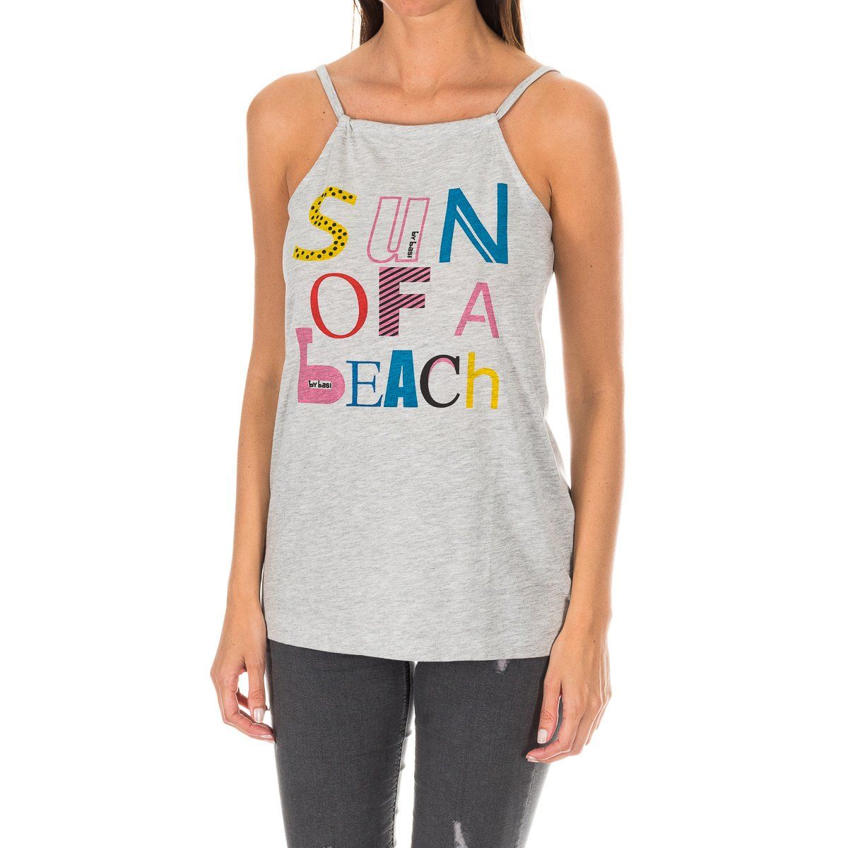Top mit grafischem Slogan-Print