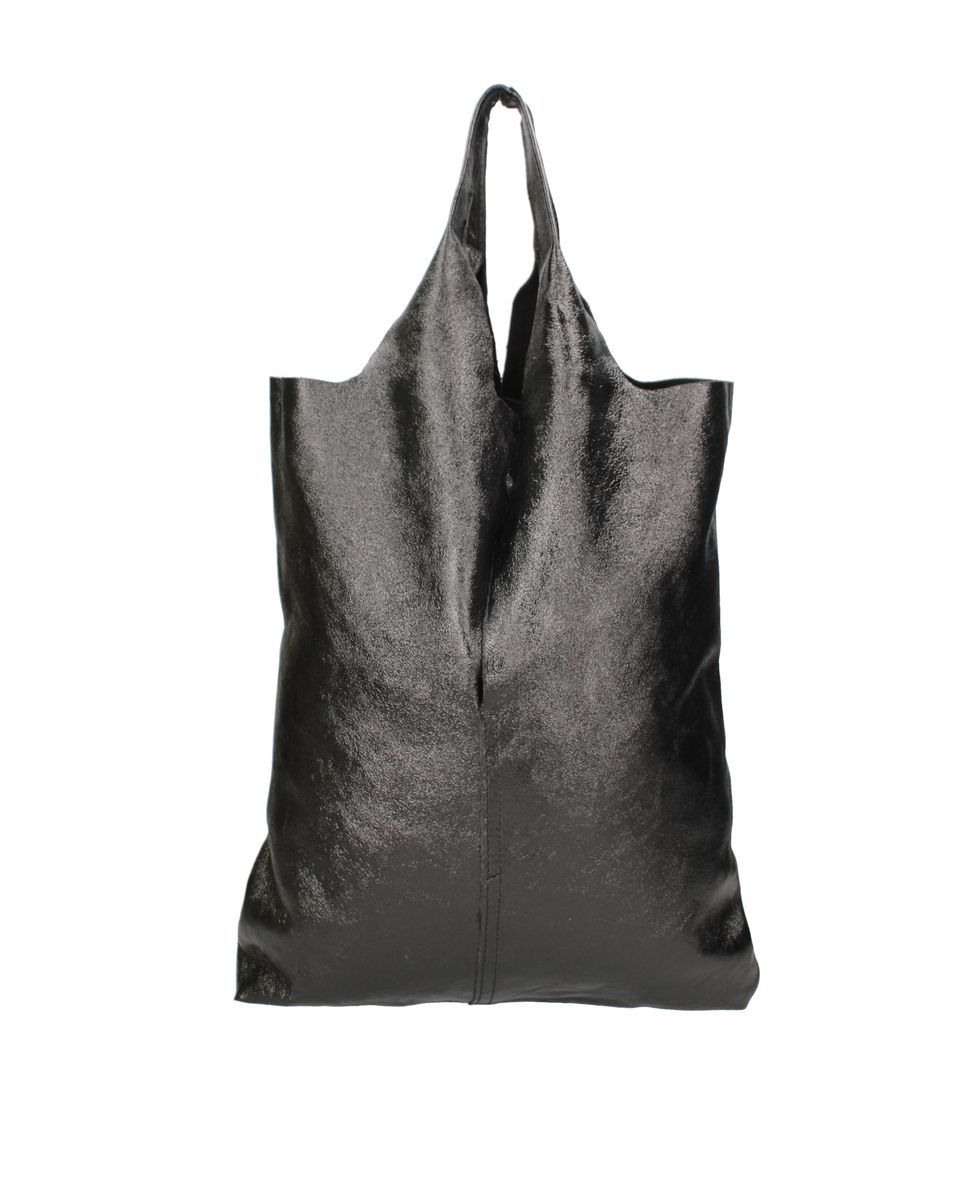 Minimalistische Metallic-Hobo-Tasche aus Leder