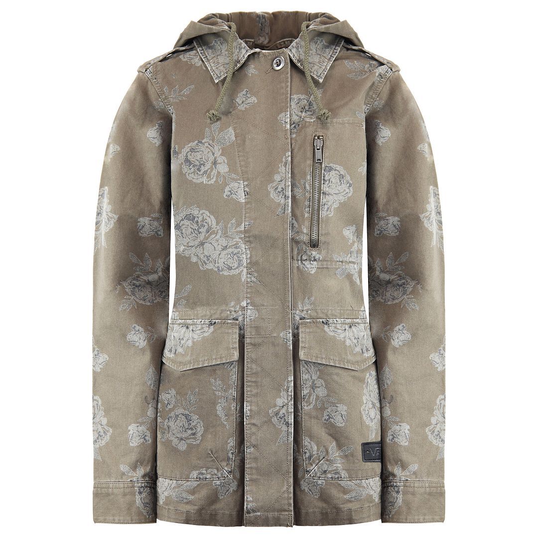 Funktionale Kapuzenjacke mit Blumenmuster