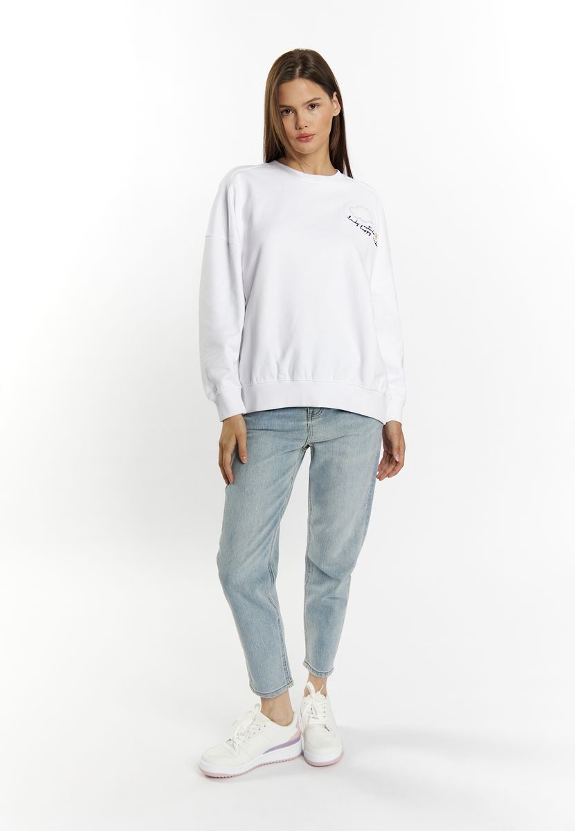 Grafik-Sweatshirt mit Rundhalsausschnitt und Wolke