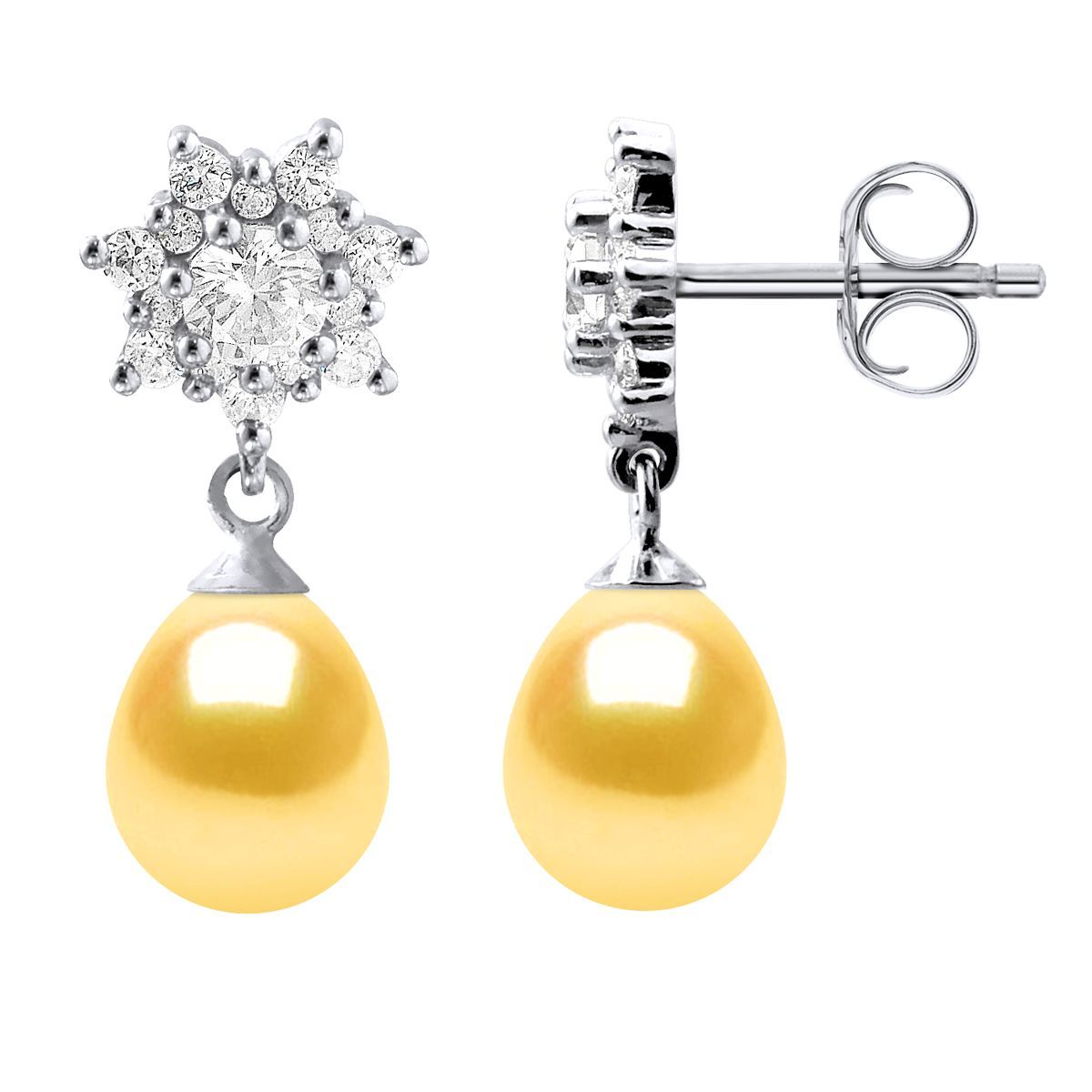 Elegante Blumenstecker mit Perlenanhänger