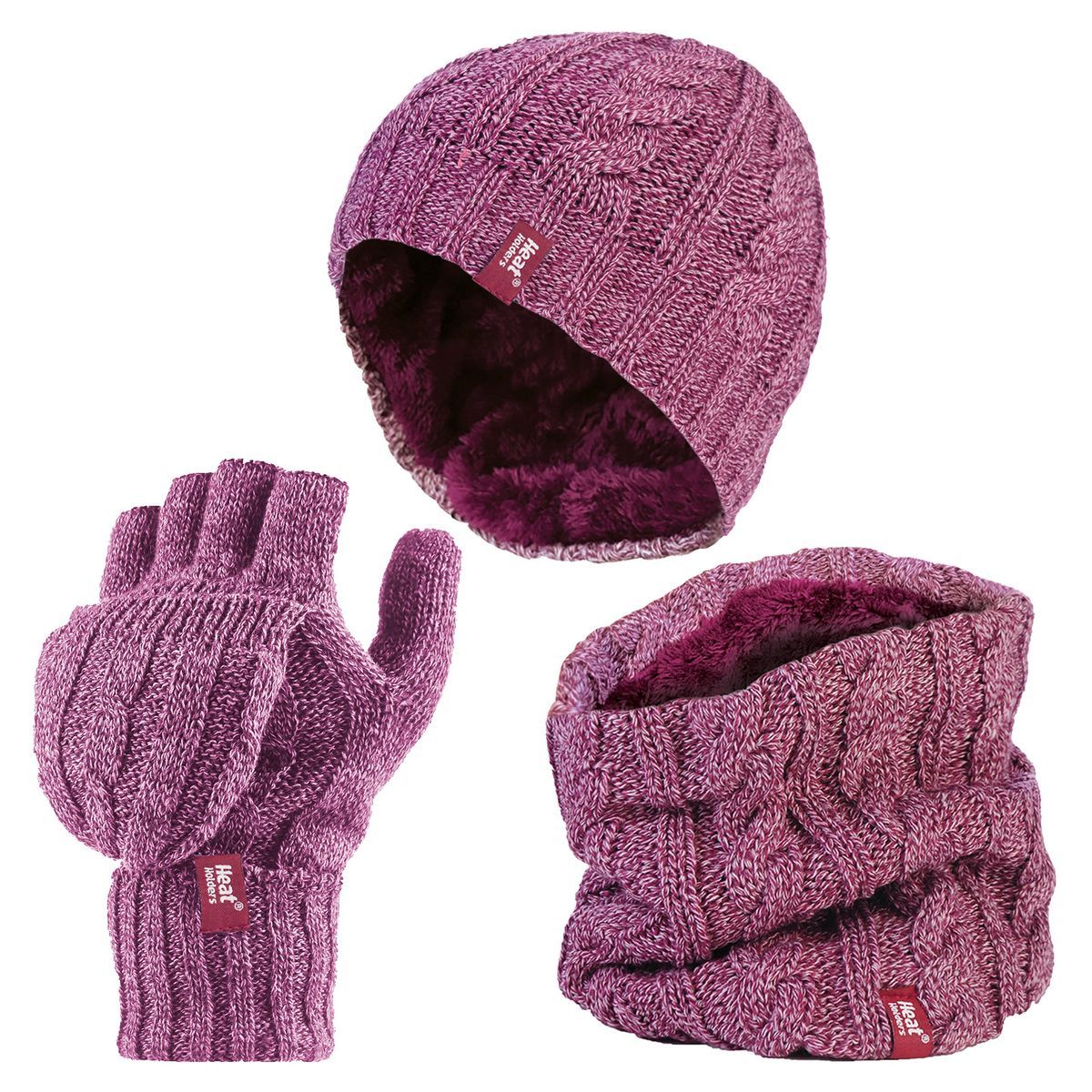 Grobstrick-Thermo-Set mit Zopfmuster