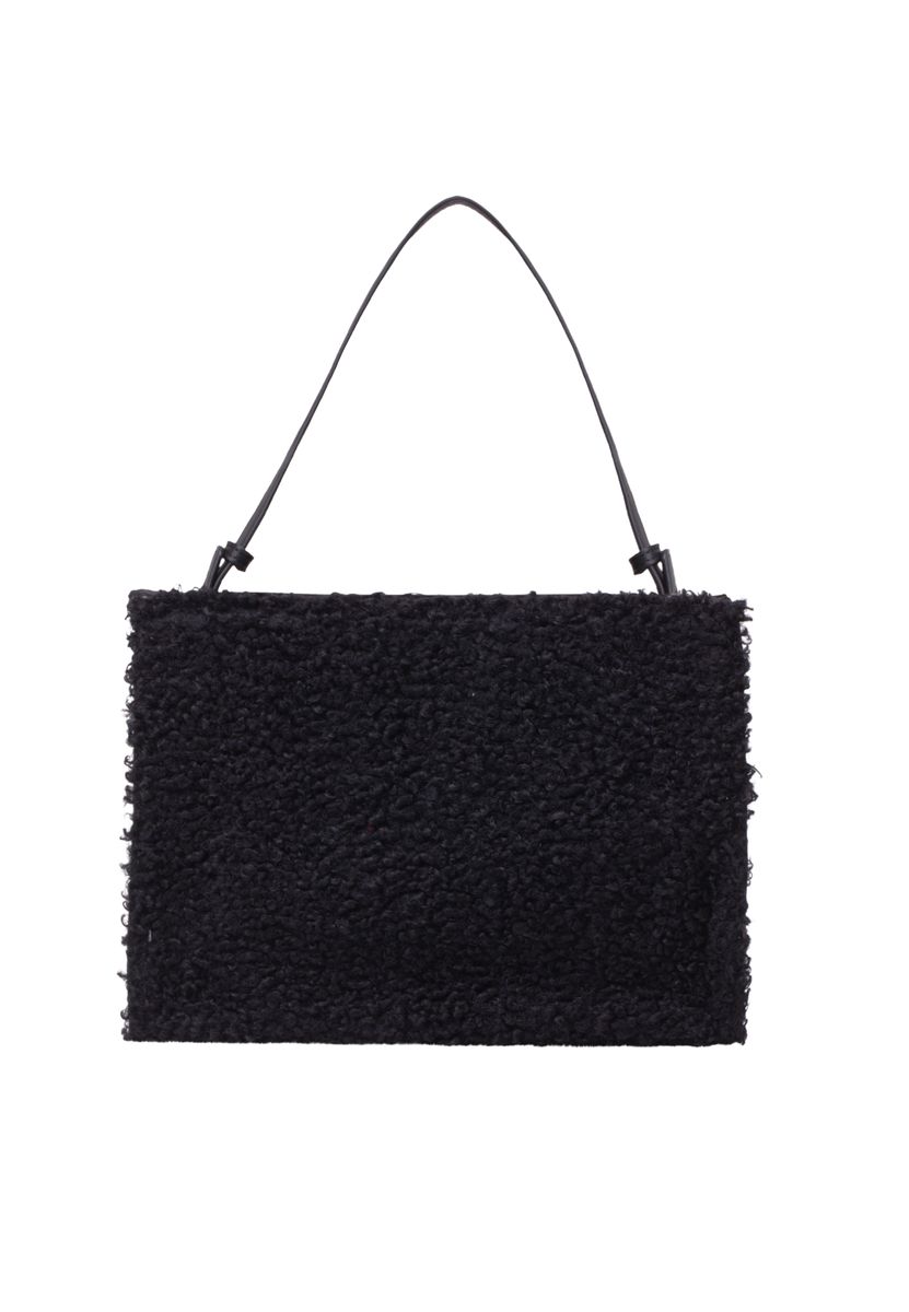 Rechteckige Handtasche aus Teddyfell