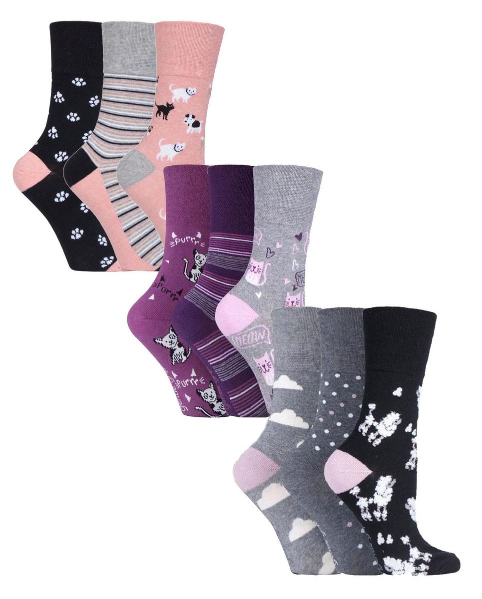 Elastikfreie gemusterte Baumwollsocken