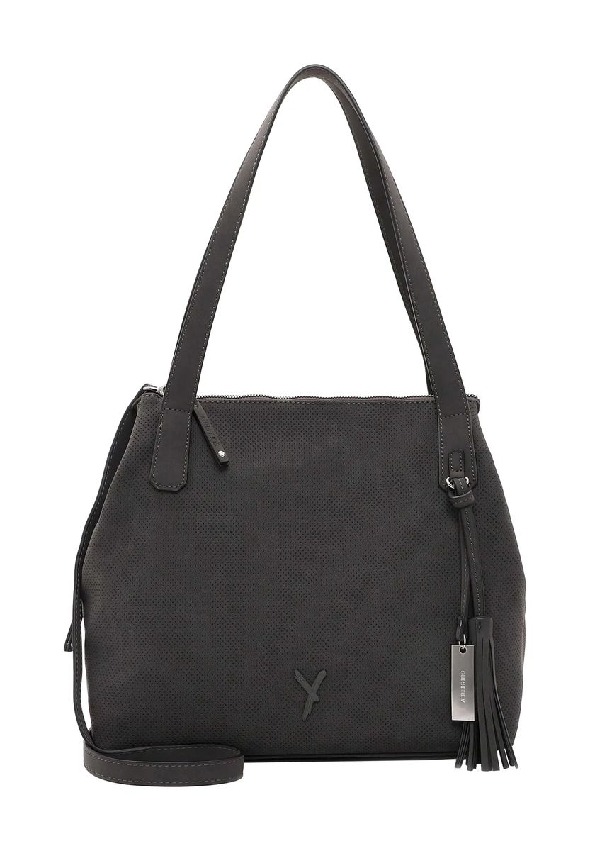 Perforierter Shopper mit Quasten-Detail
