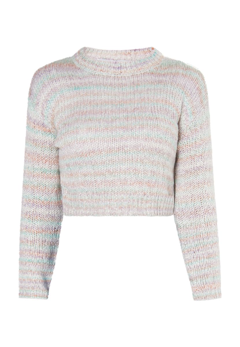 Pastellfarbener Regenbogen-Kurzpullover