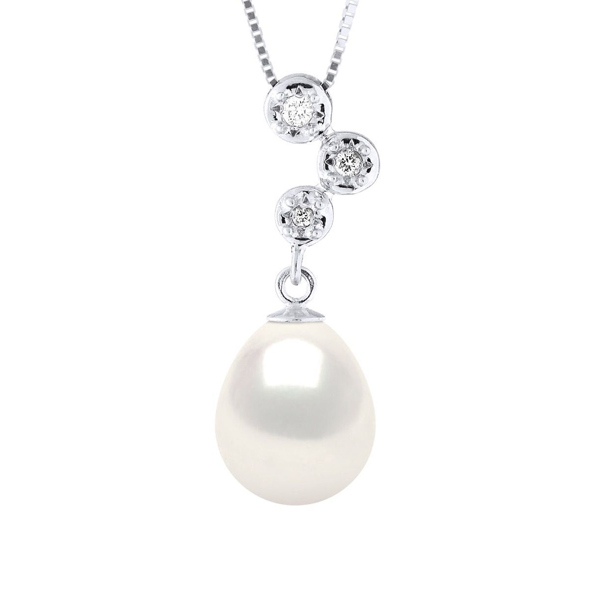 Anhänger mit Diamanten und Tropfenperle