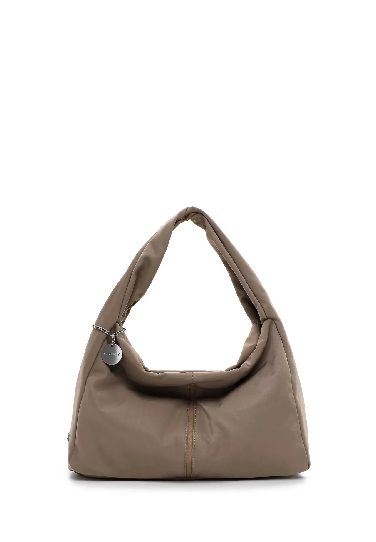Gepolsterte Nylon Hobo-Tasche im Beutellook